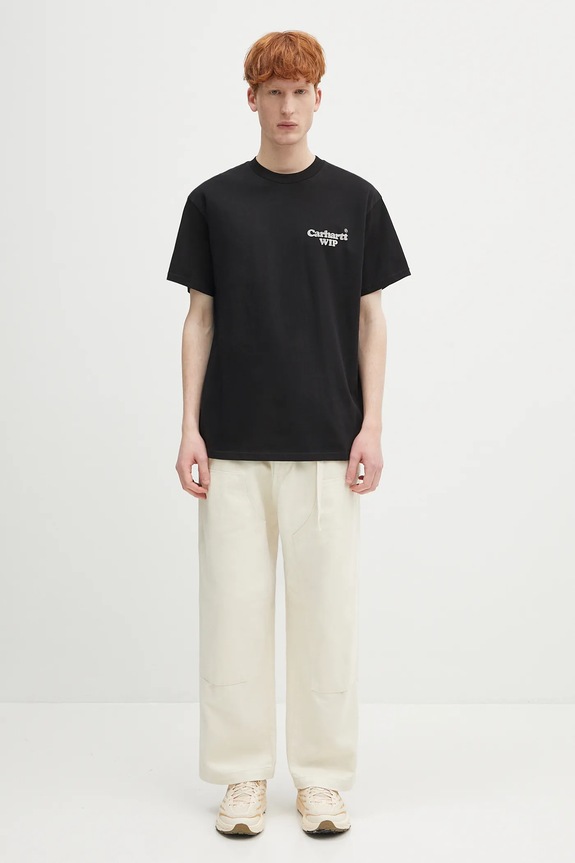 Carhartt WIP cotton t-shirt S/S Hartt Chain T-Shirt I034663.89XX black