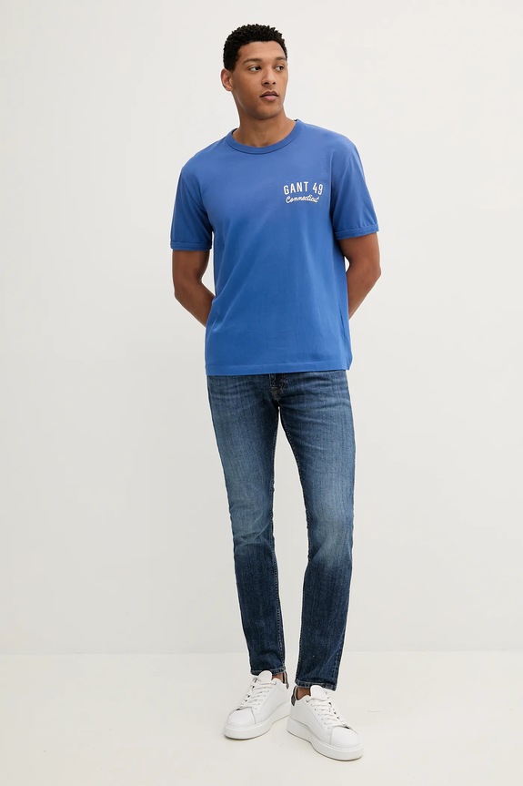 Bavlnené tričko Gant 2003314 fialová SS25