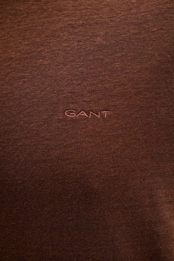 Ľanové tričko Gant 2003318 hnedá