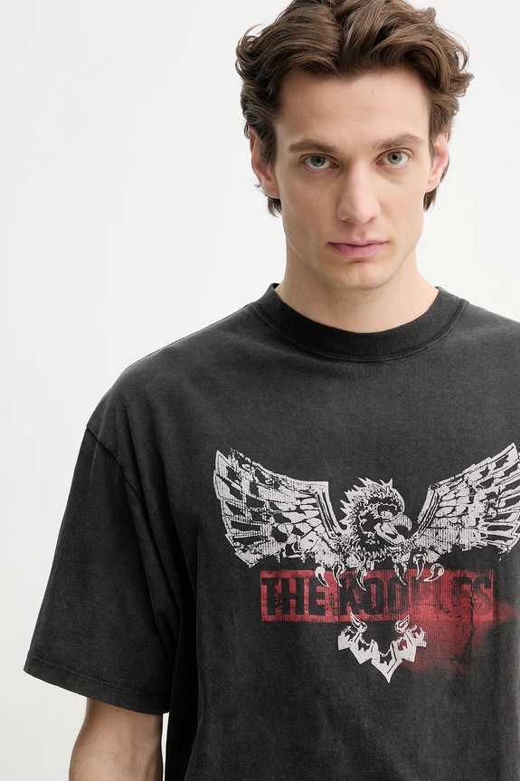 Βαμβακερό μπλουζάκι The Kooples γκρί HTSC30005K