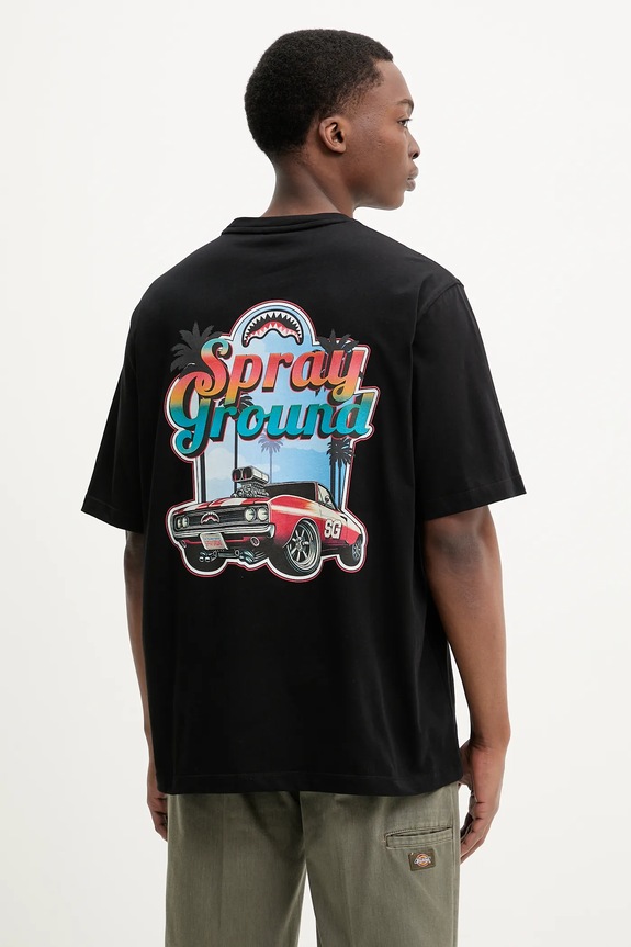 Ruházat Sprayground pamut póló SP716BLK fekete