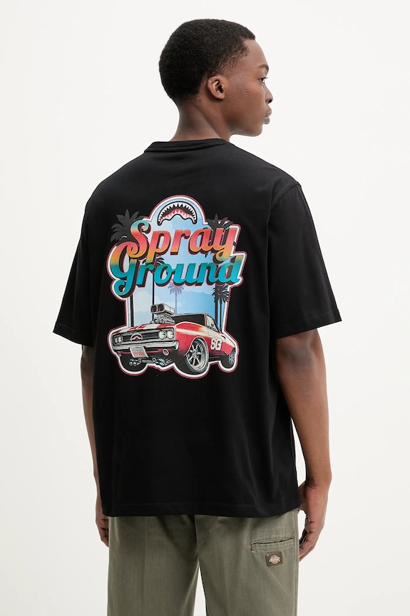 Ruházat Sprayground pamut póló SP716BLK fekete