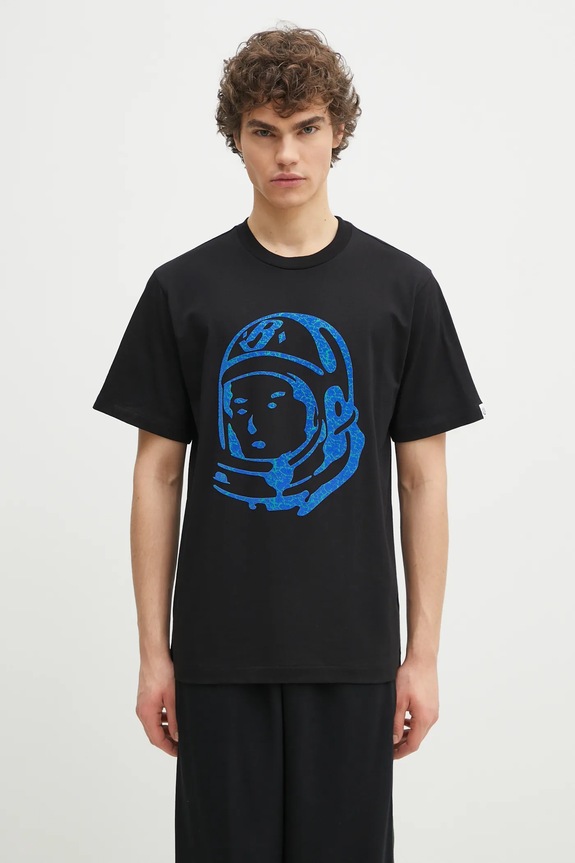 Billionaire Boys Club cotton t-shirt Cracked Flock Print Astro T-Shirt cotton black B25156