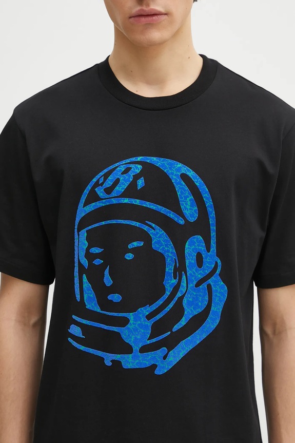 Billionaire Boys Club cotton t-shirt Cracked Flock Print Astro T-Shirt black B25156