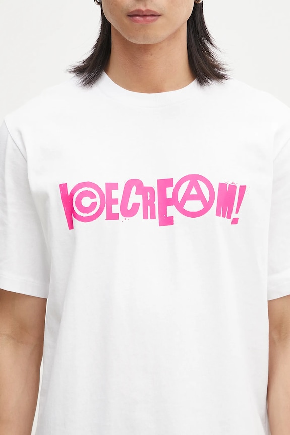 Бавовняна футболка ICECREAM Anarchy T-Shirt білий IC24461