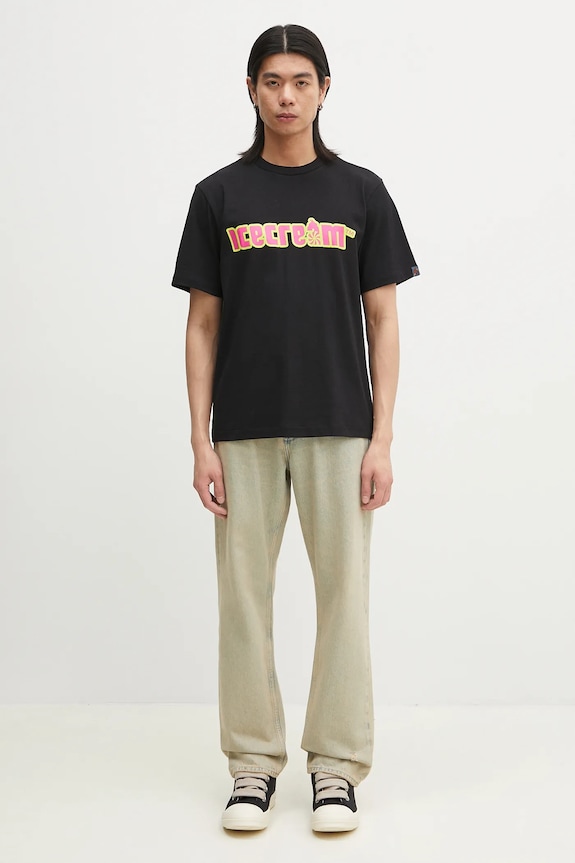 Bavlněné tričko ICECREAM Soft Serve T-Shirt IC25142 černá