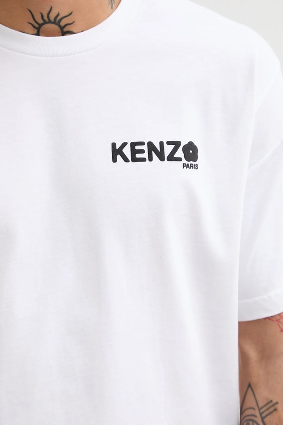 Bavlnené tričko Kenzo Boke Flower 2.0 FF55TS4894SG.01 biela
