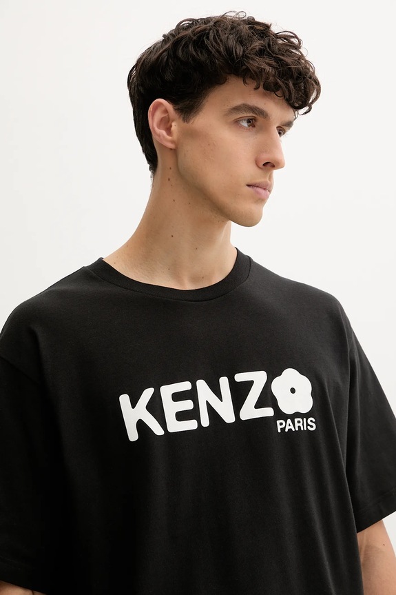 Kenzo t-shirt bawełniany Boke Flower 2.0 czarny FF55TS4914SG.99J
