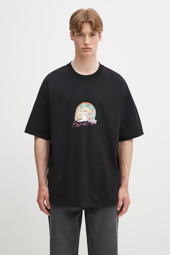 Martine Rose t-shirt bawełniany Oversized nadruk czarny 621JE03001H