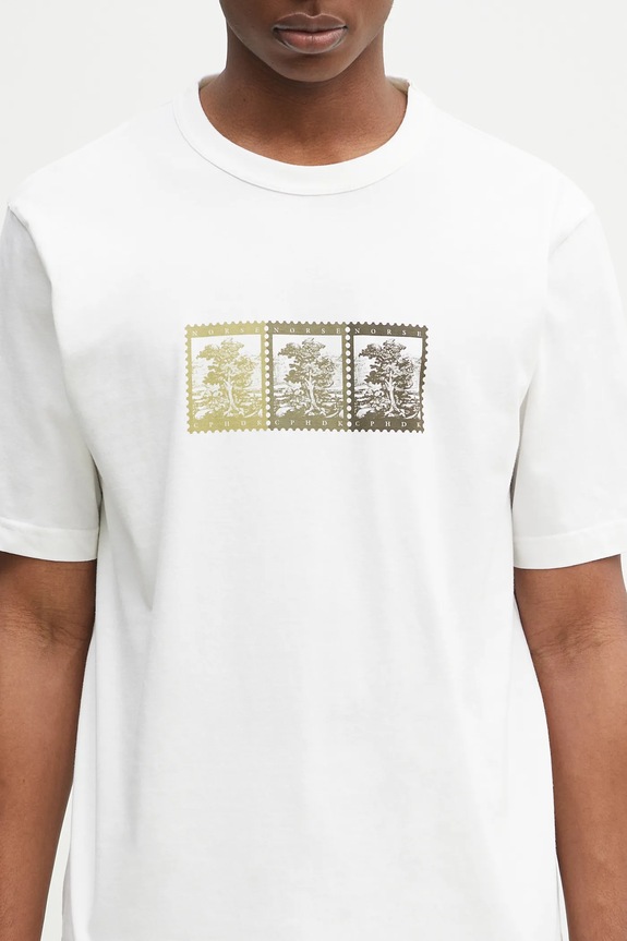 Norse Projects cotton t-shirt Holger Post Stamp Print T-Shirt white N01.0686.0001