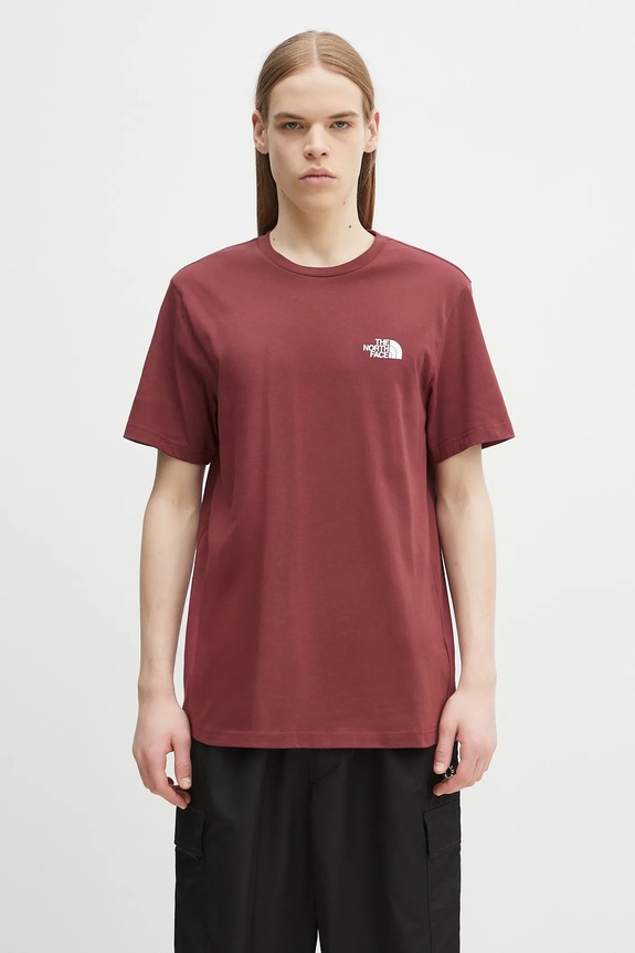 The North Face t-shirt Simple Dome regolare granata NF0A87NG0VO1
