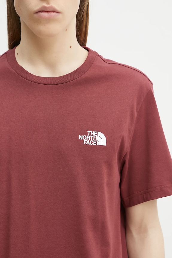 The North Face t-shirt Simple Dome granata NF0A87NG0VO1