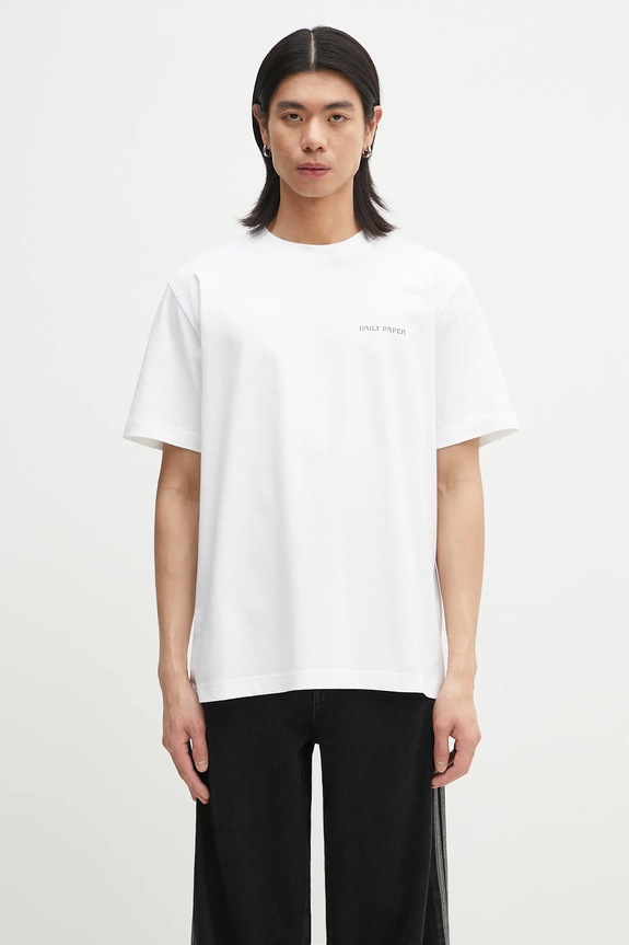 Daily Paper tricou din bumbac Senses T Shirt print alb 2511150