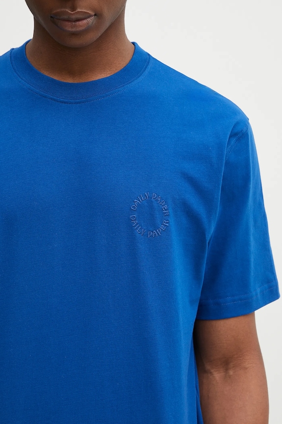 Bavlněné tričko Daily Paper Orbit Emb T-Shirt modrá 2512049