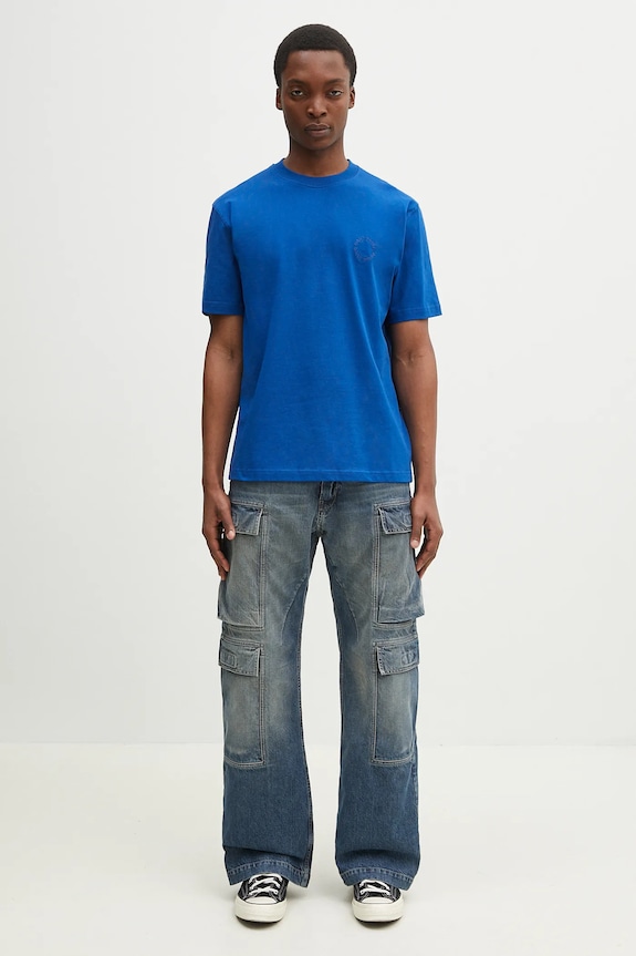 Daily Paper t-shirt bawełniany Orbit Emb T-Shirt 2512049 niebieski