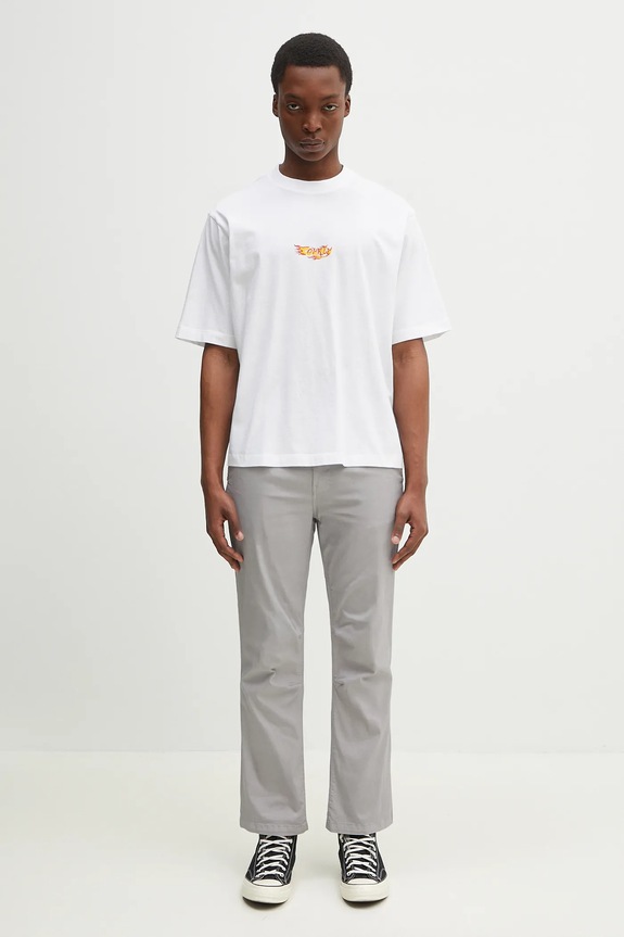Памучна тениска Marcelo Burlon County Flame Boxy T-Shirt White Red CMAA05AS25JER0070125 бял