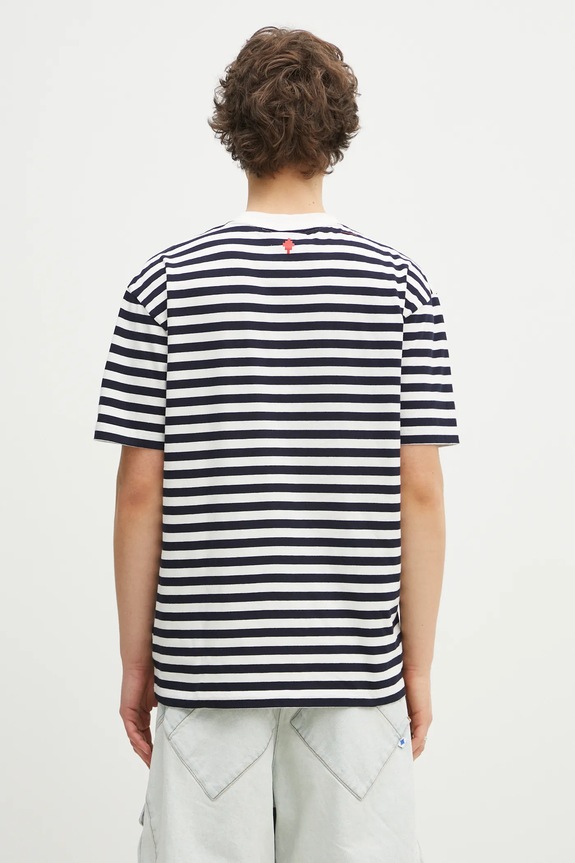 Îmbrăcăminte Marcelo Burlon tricou din bumbac Bunny Heart Stripe Basic Tee White Navy CMAA056S25JER0060146 bleumarin