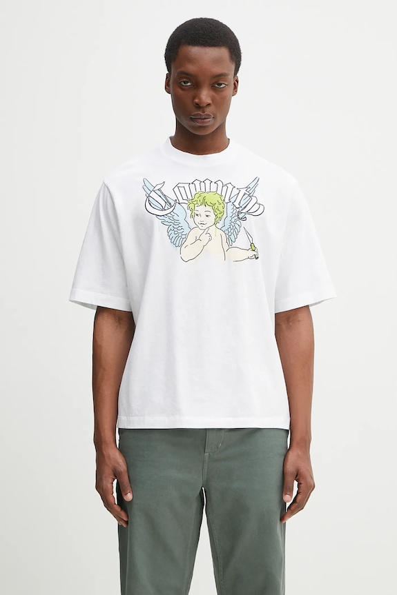 Marcelo Burlon t-shirt in cotone County Angel Boxy T-Shirt White Multicol rilassato bianco CMAA05AS25JER0020184