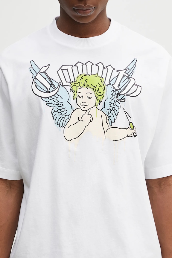 Marcelo Burlon t-shirt in cotone County Angel Boxy T-Shirt White Multicol bianco CMAA05AS25JER0020184