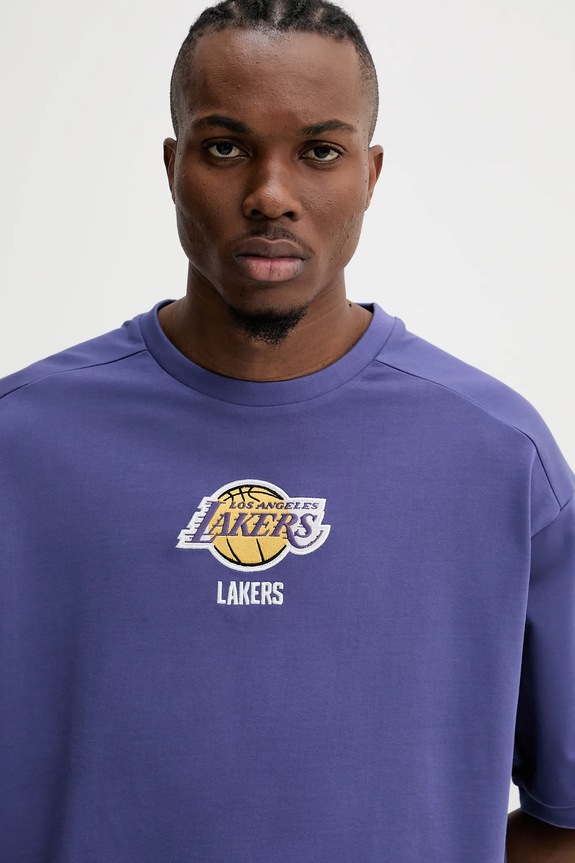 New Era tricou din bumbac Lakers violet 60596460