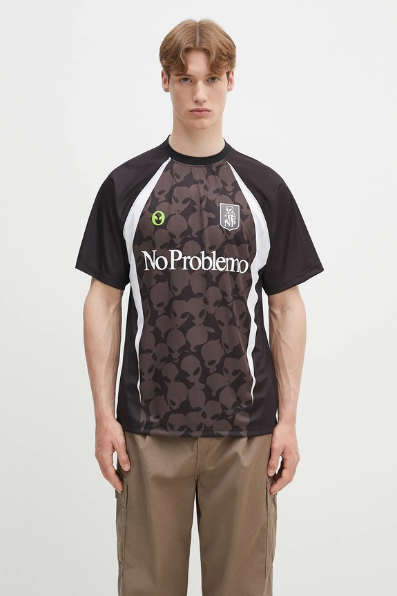 Μπλουζάκι No Problemo Area 51 Football Shirt κανονικό μαύρο NP4020103