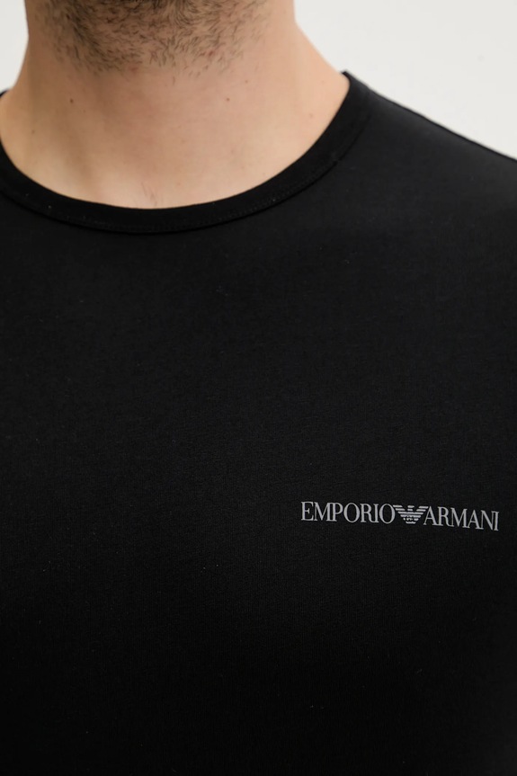 Bombažna kratka majica Emporio Armani Underwear 2-pack EM000391.AF10800 črna