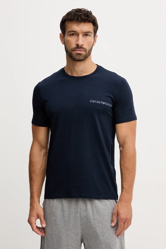 Μπλουζάκι lounge Emporio Armani Underwear 2-pack κανονικό σκούρο μπλε EM000391.AF10779