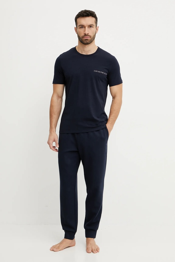 Homewear majica kratkih rukava Emporio Armani Underwear 2-pack EM000391.AF10779 mornarsko plava AW25