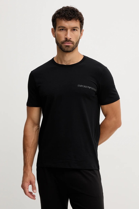 Μπλουζάκι lounge Emporio Armani Underwear 2-pack μαύρο EM000391.AF10779