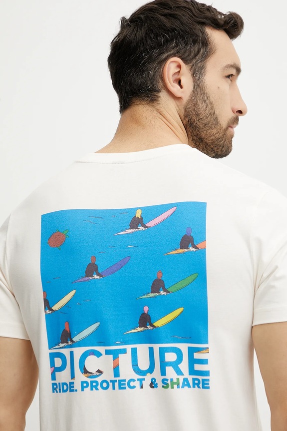 Βαμβακερό μπλουζάκι Picture Simon Bailly 1 μπεζ MTS1251