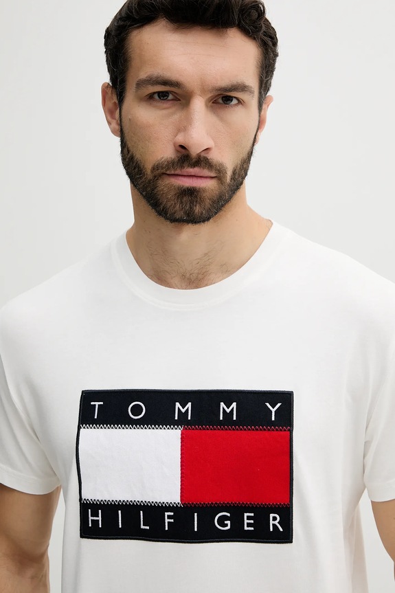 Oblečenie Bavlnené tričko Tommy Hilfiger SAILING MN0MN00011 biela