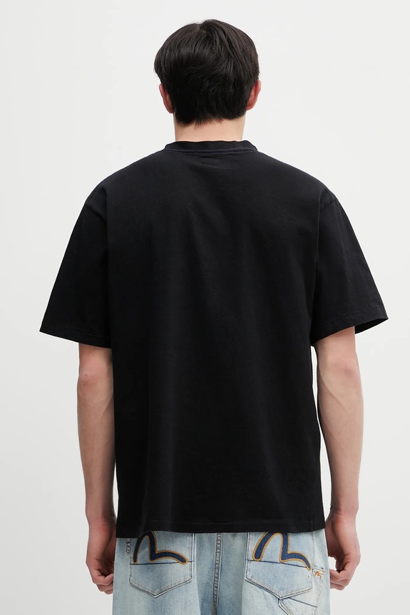 Clothing Needles cotton t-shirt S/S Papillon Emb. Pocket QV357 black