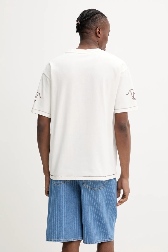 Ruházat Drôle de Monsieur pamut póló Le T-Shirt Club House G.TS240.CO134.OW bézs