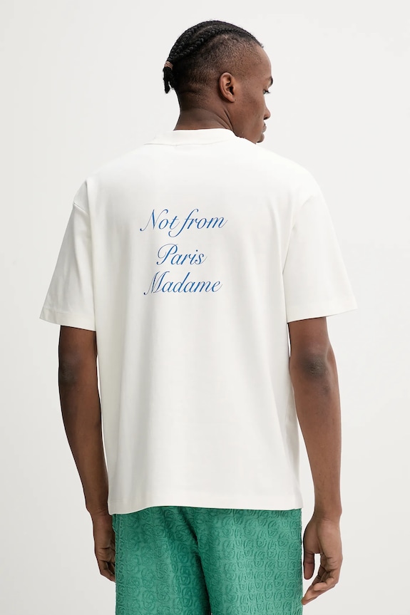 Ruházat Drôle de Monsieur pamut póló Le T-Shirt Slogan Cursive G.TS209.CO002.OW bézs