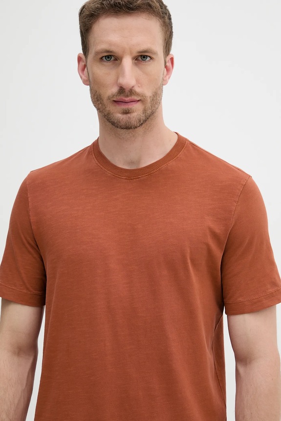 Βαμβακερό μπλουζάκι United Colors of Benetton πορτοκαλί 36JGU105U