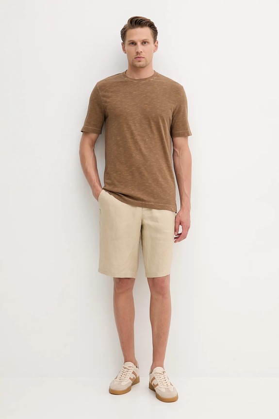 Bavlnené tričko United Colors of Benetton 36JGU105U hnedá SS25