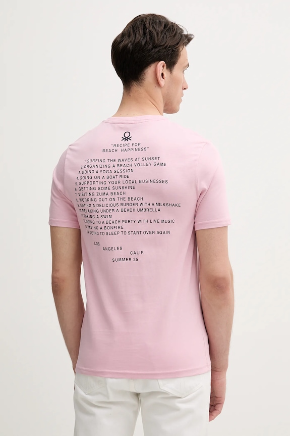 Bavlnené tričko United Colors of Benetton 3BL0U10AF ružová SS25