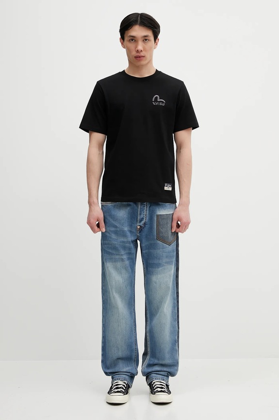 Evisu cotton t-shirt Logo EMB SS 2ESHTM5TS1137 black