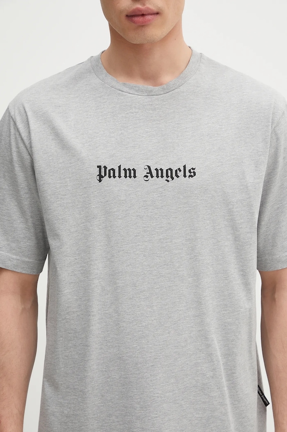 Хлопковая футболка Palm Angels Classic Logo Slim серый PMAA089C99JER0030810