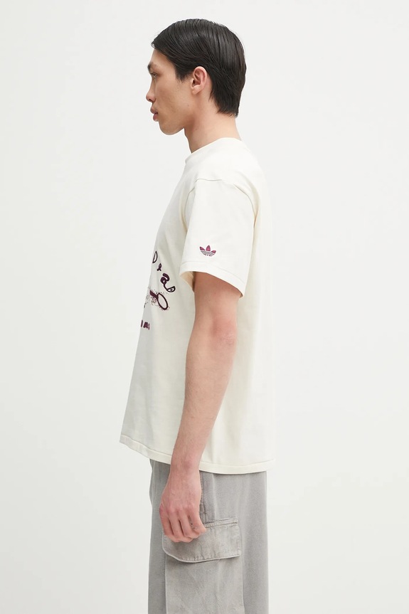 Хлопковая футболка adidas Originals x Brain Dead Dead JX9393 бежевый SS25
