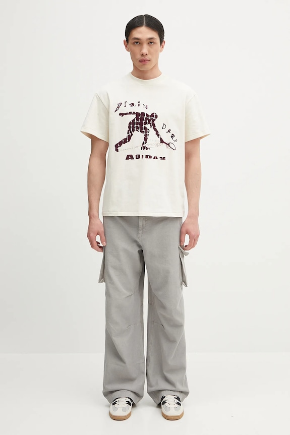 Хлопковая футболка adidas Originals x Brain Dead Dead JX9393 бежевый