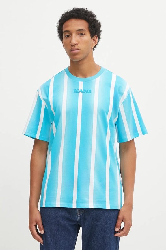 Karl Kani t-shirt bawełniany nadruk niebieski PD00005339