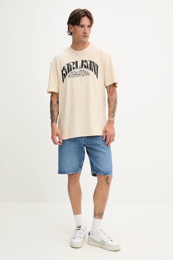 Karl Kani tricou din bumbac PD00005360 bej SS25