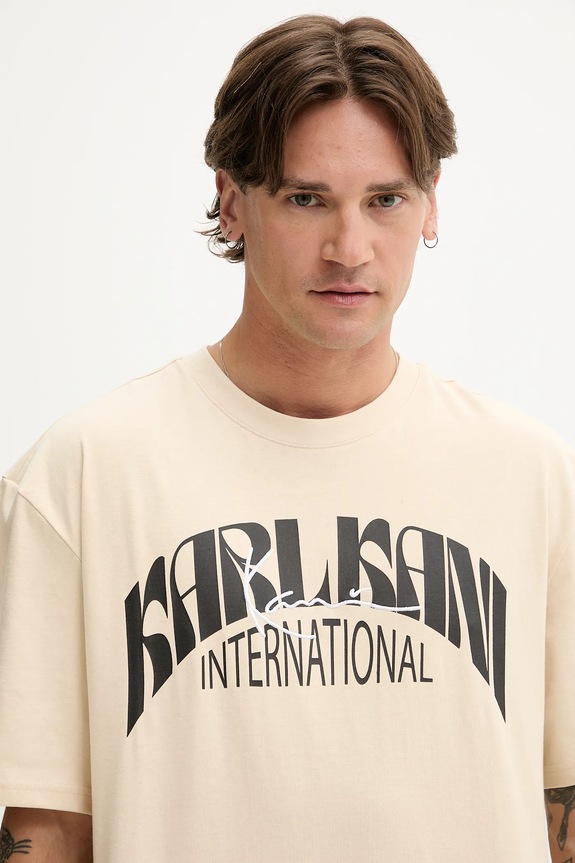 Karl Kani tricou din bumbac bej PD00005360