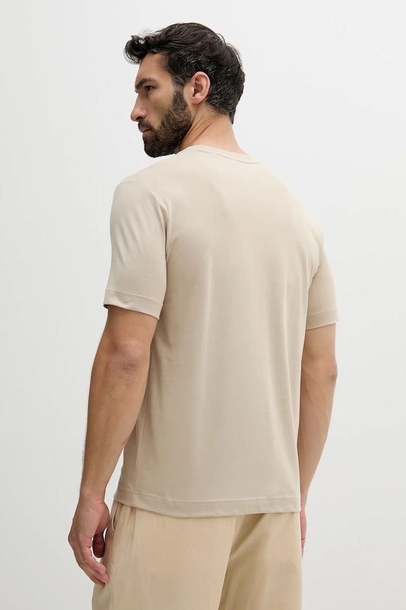 Βαμβακερό μπλουζάκι Marc O'Polo 524201251298 μπεζ SS25