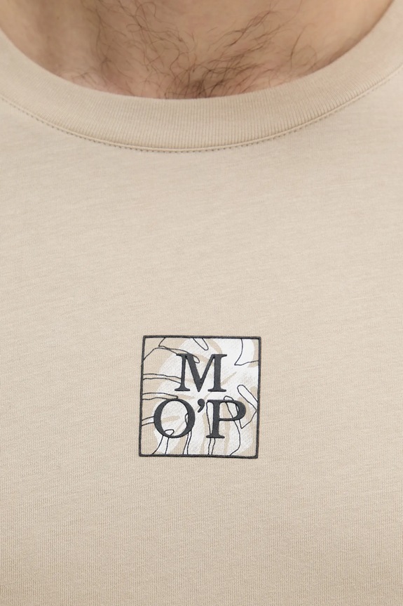 Βαμβακερό μπλουζάκι Marc O'Polo μπεζ 524201251298