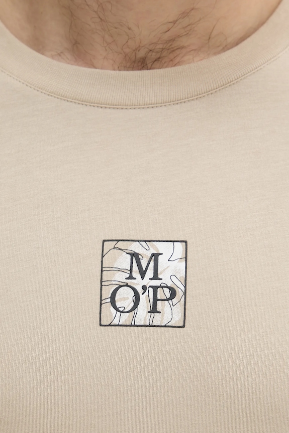 Βαμβακερό μπλουζάκι Marc O'Polo μπεζ 524201251298