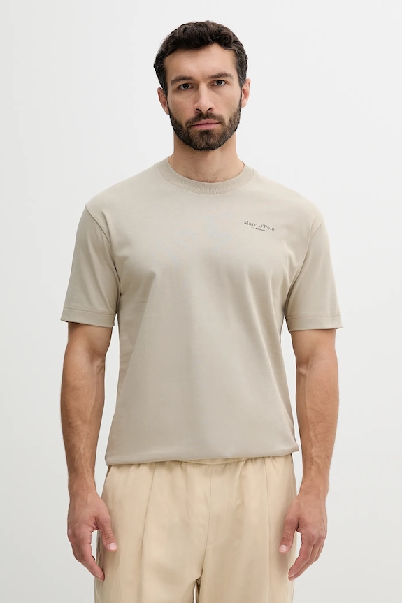 Βαμβακερό μπλουζάκι Marc O'Polo 524206451260 πράσινο SS25