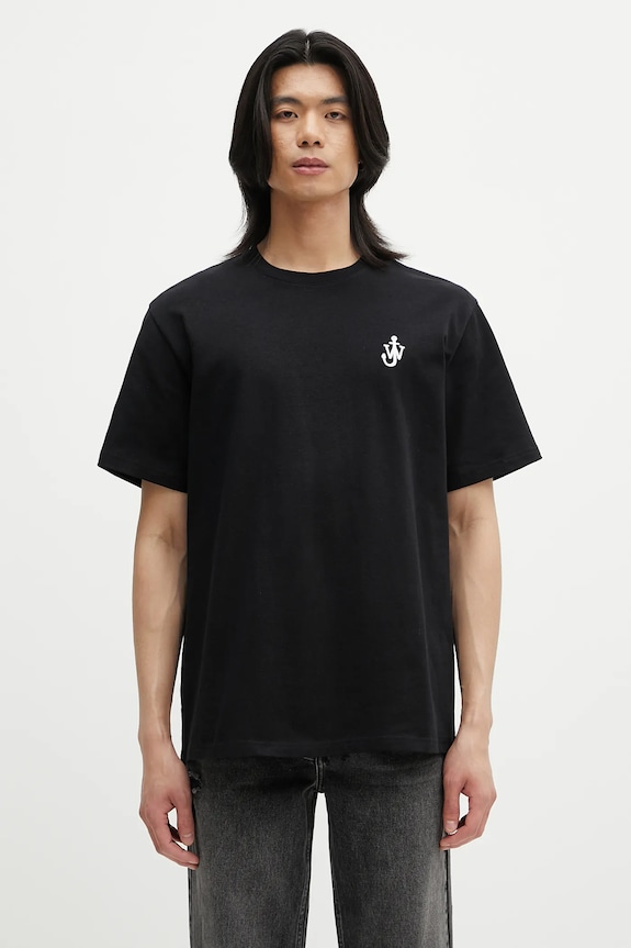 JW Anderson cotton t-shirt Anchor Embroidery cotton black JT0257.PG1510.999