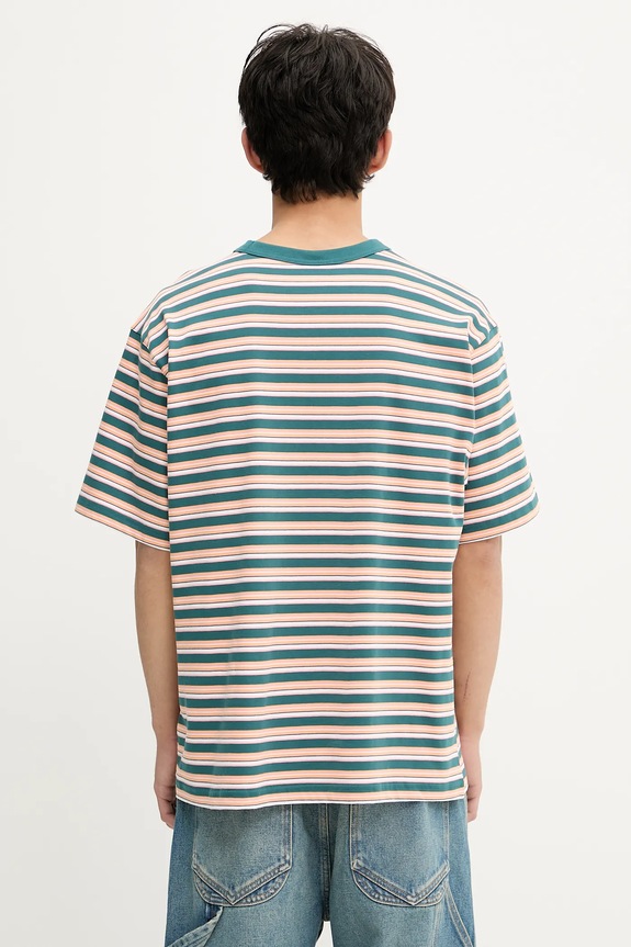 Clothing adidas Originals cotton t-shirt Stripe Tee KB8357 green